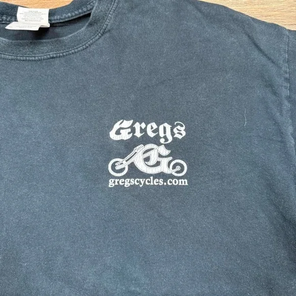 early 2000s biker style tee with graphic front and back hit "stock sucks" tshirt - Picture 4 of 5